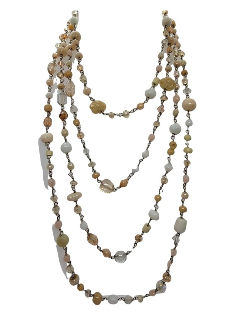 American Eagle Outfitter Glass Bead, Single Strand Chain Necklace 56” Long